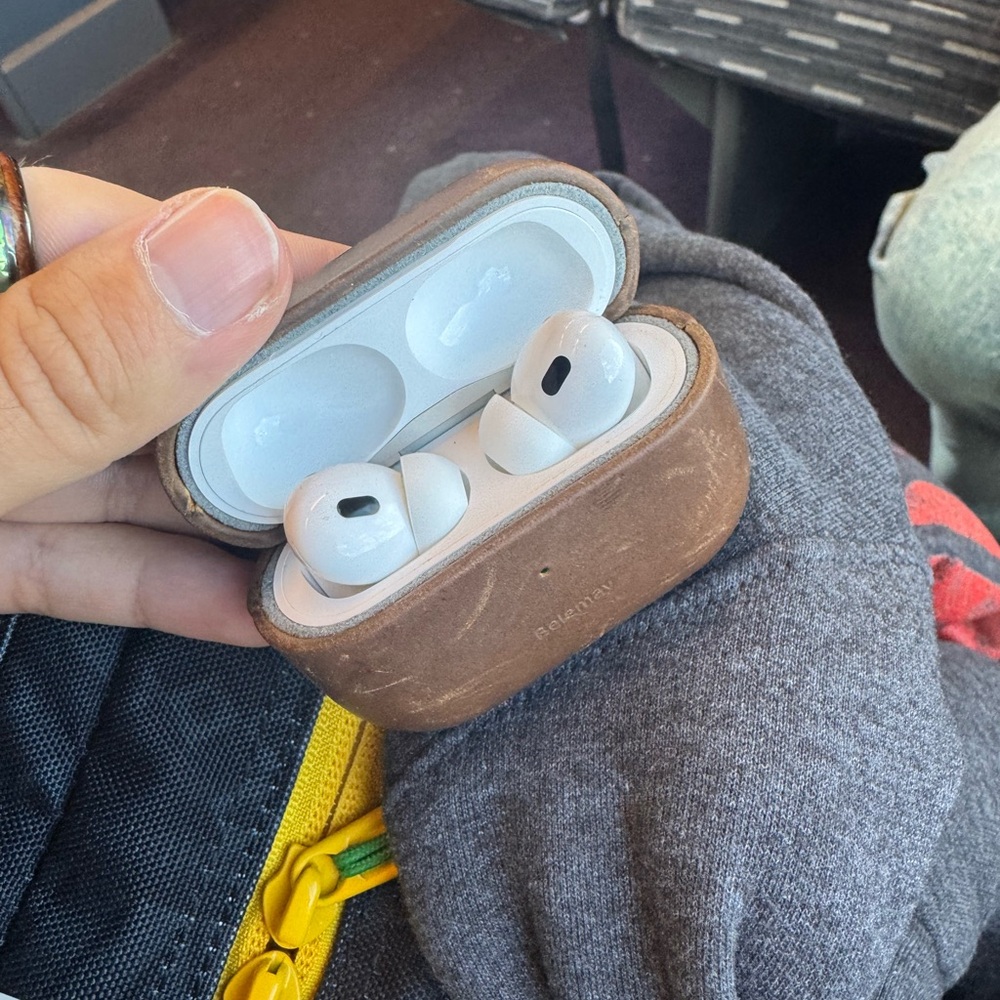 AirPods Pro 2 with leather case